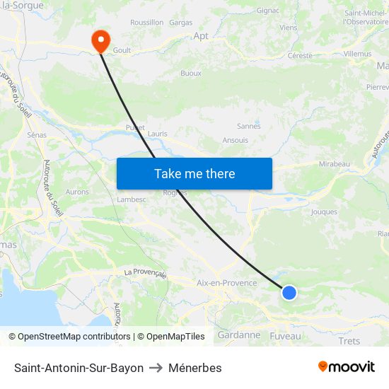 Saint-Antonin-Sur-Bayon to Ménerbes map