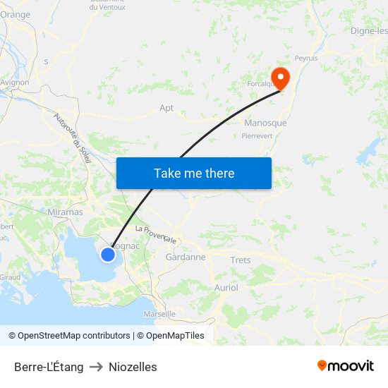 Berre-L'Étang to Niozelles map