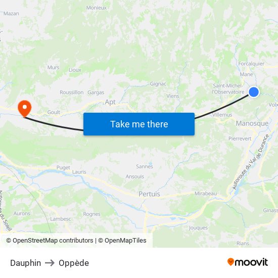 Dauphin to Oppède map
