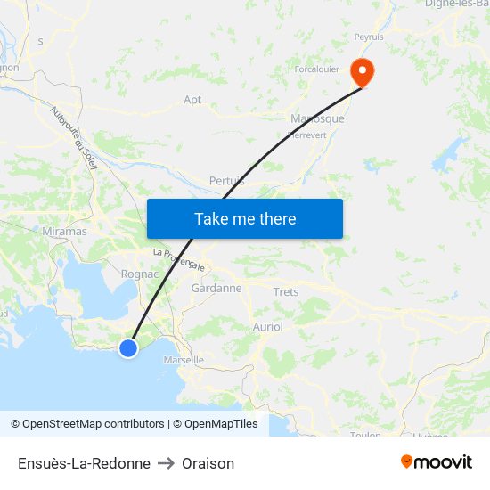 Ensuès-La-Redonne to Oraison map