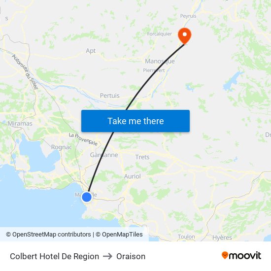 Colbert Hotel De Region to Oraison map