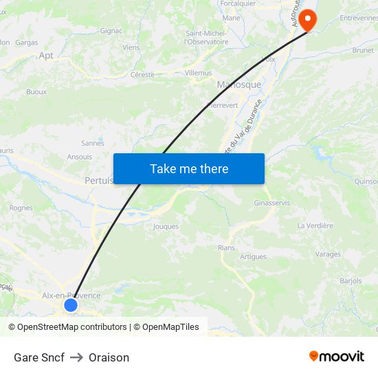 Gare Sncf to Oraison map