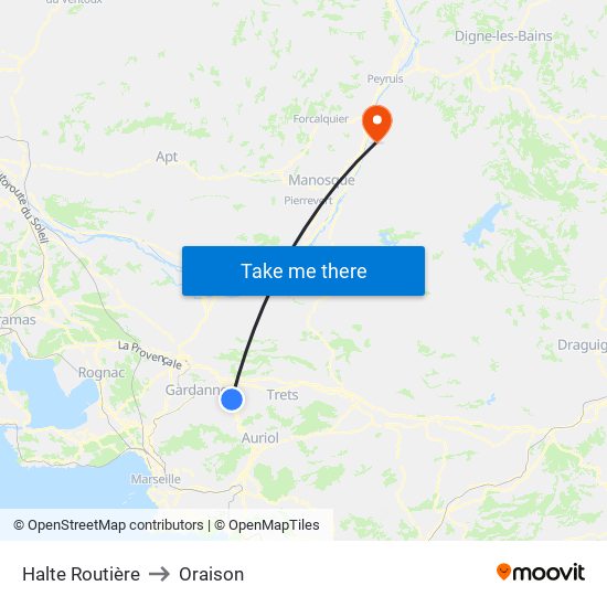 Halte Routière to Oraison map