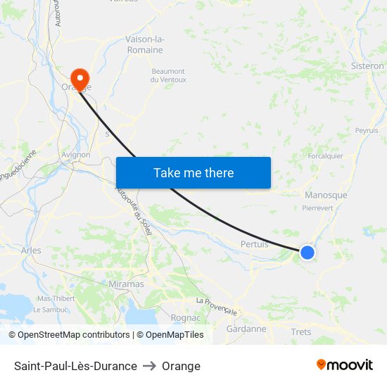 Saint-Paul-Lès-Durance to Orange map
