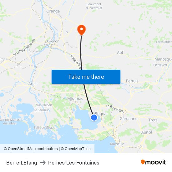 Berre-L'Étang to Pernes-Les-Fontaines map