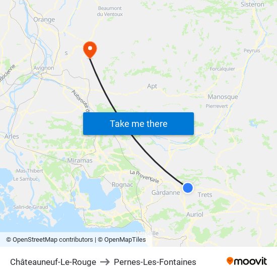 Châteauneuf-Le-Rouge to Pernes-Les-Fontaines map