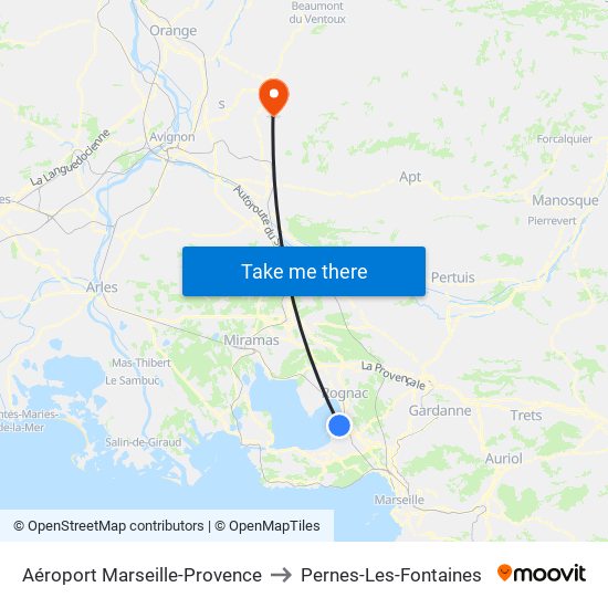 Aéroport Marseille-Provence to Pernes-Les-Fontaines map