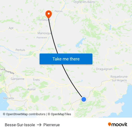 Besse-Sur-Issole to Pierrerue map