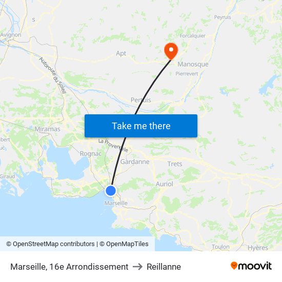 Marseille, 16e Arrondissement to Reillanne map