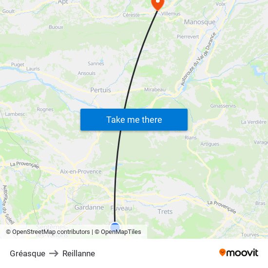 Gréasque to Reillanne map