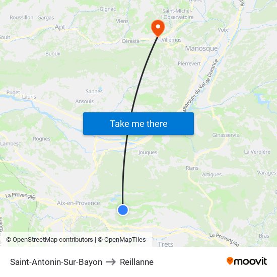 Saint-Antonin-Sur-Bayon to Reillanne map