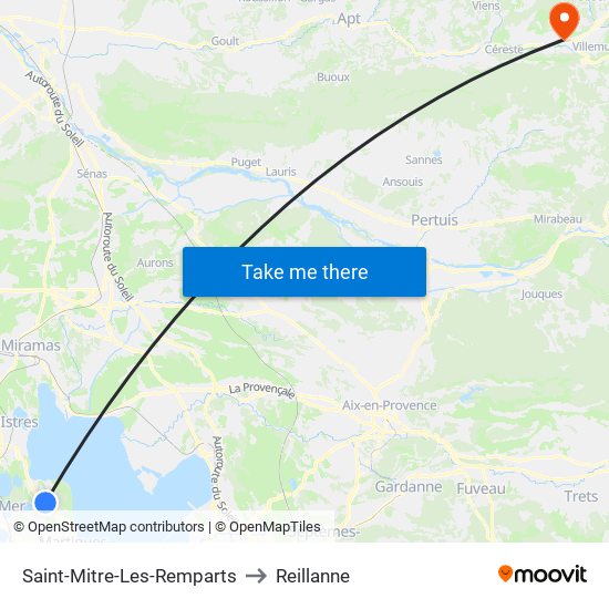 Saint-Mitre-Les-Remparts to Reillanne map