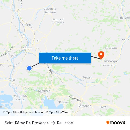 Saint-Rémy-De-Provence to Reillanne map