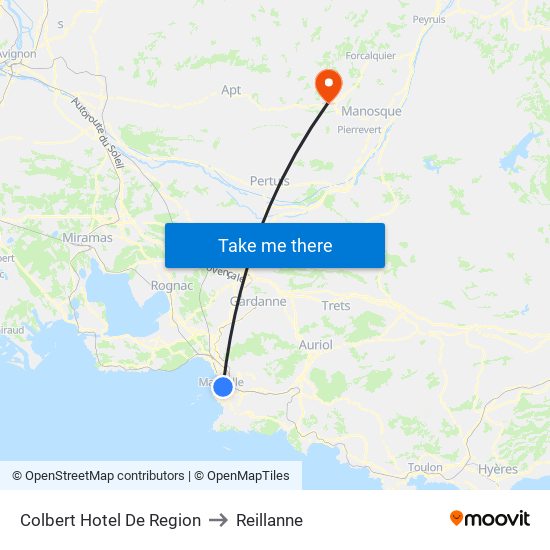 Colbert Hotel De Region to Reillanne map