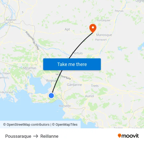 Poussaraque to Reillanne map