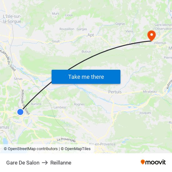 Gare De Salon to Reillanne map