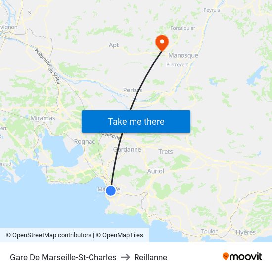 Gare De Marseille-St-Charles to Reillanne map