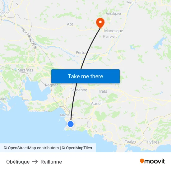 Obélisque to Reillanne map