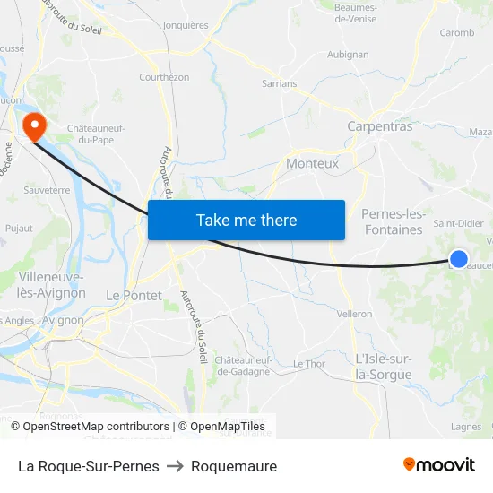 La Roque-Sur-Pernes to Roquemaure map