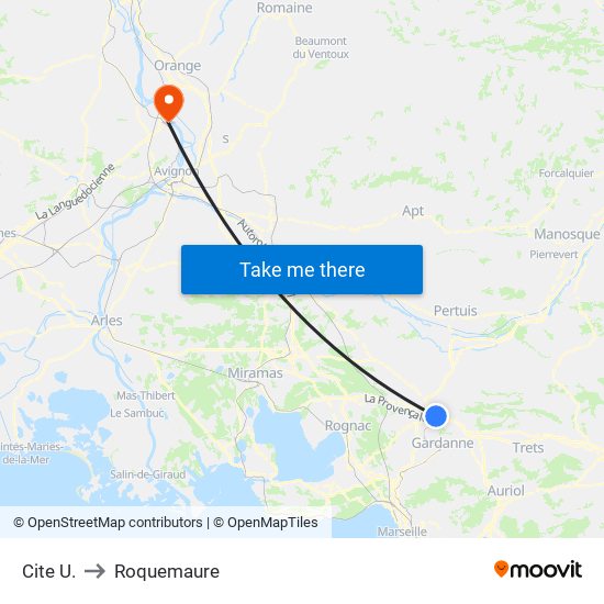 Cite  U. to Roquemaure map