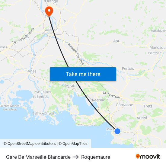 Gare De Marseille-Blancarde to Roquemaure map