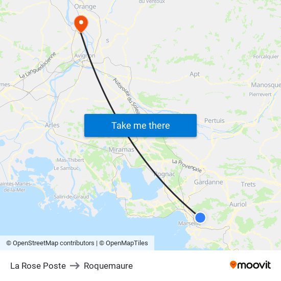 La Rose Poste to Roquemaure map