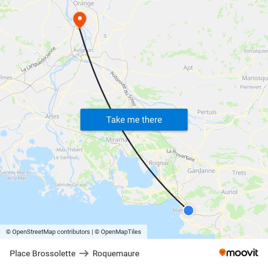 Place Brossolette to Roquemaure map