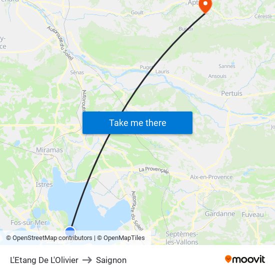 L'Etang De L'Olivier to Saignon map