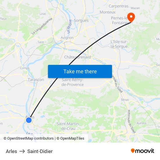 Arles to Saint-Didier map