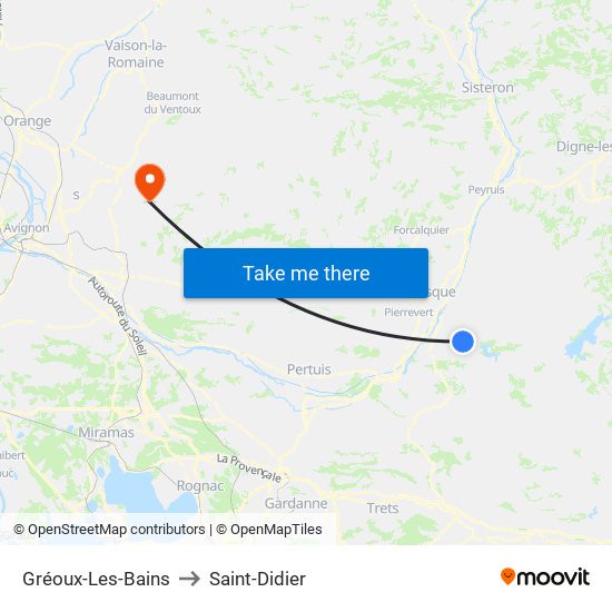 Gréoux-Les-Bains to Saint-Didier map