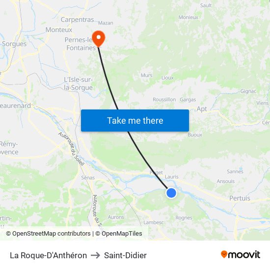 La Roque-D'Anthéron to Saint-Didier map
