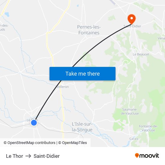 Le Thor to Saint-Didier map