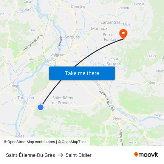 Saint-Étienne-Du-Grès to Saint-Didier map