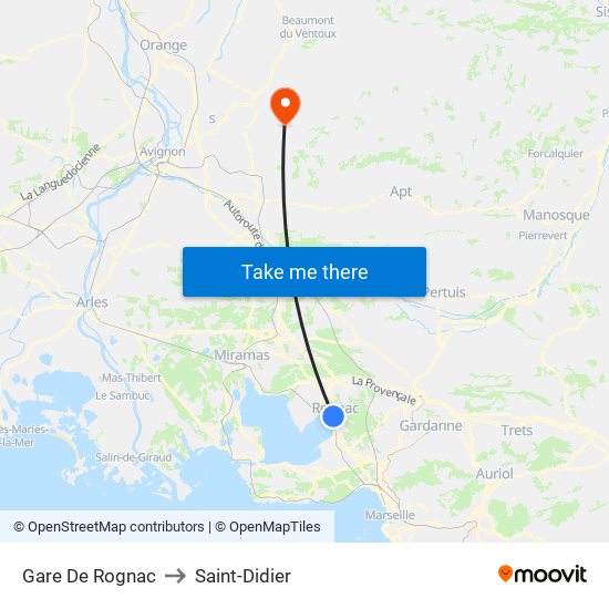 Gare De Rognac to Saint-Didier map