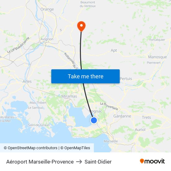 Aéroport Marseille-Provence to Saint-Didier map