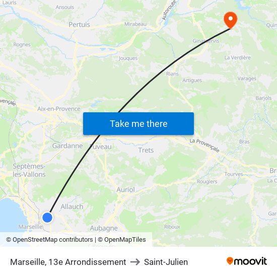 Marseille, 13e Arrondissement to Saint-Julien map