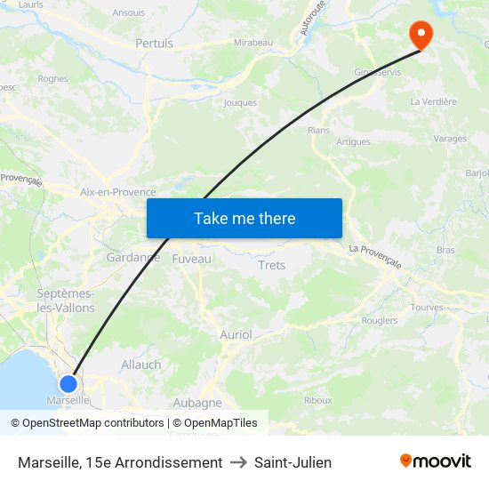 Marseille, 15e Arrondissement to Saint-Julien map