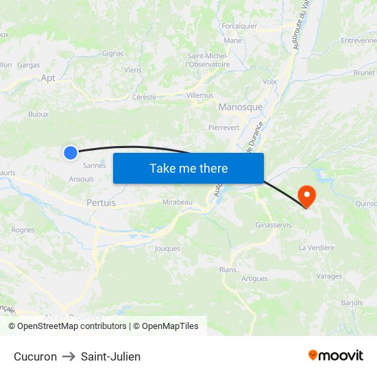 Cucuron to Saint-Julien map