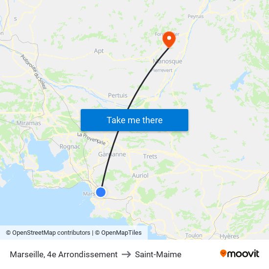 Marseille, 4e Arrondissement to Saint-Maime map