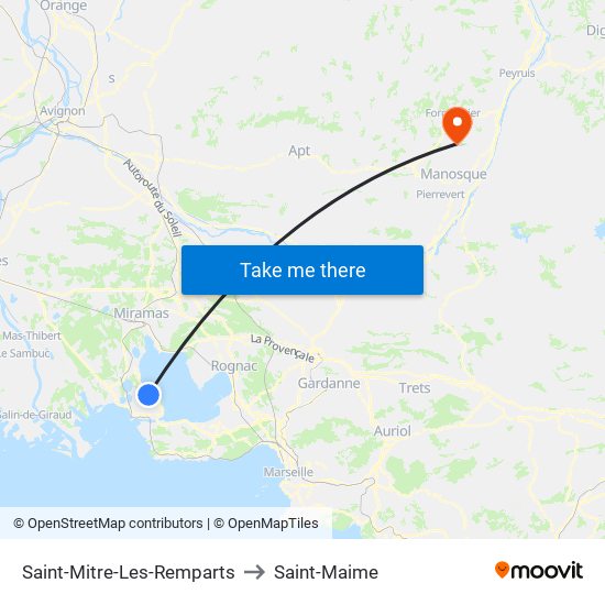 Saint-Mitre-Les-Remparts to Saint-Maime map