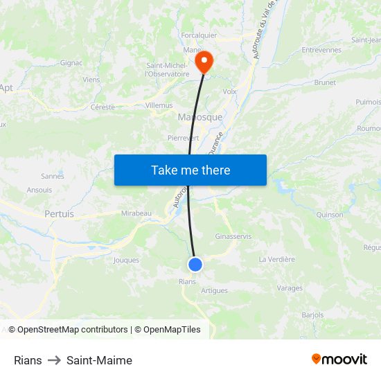 Rians to Saint-Maime map