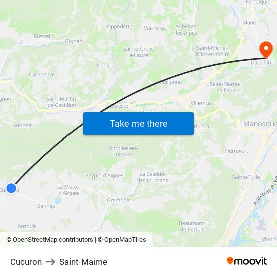 Cucuron to Saint-Maime map