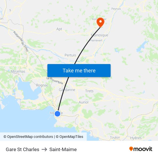 Gare St Charles to Saint-Maime map