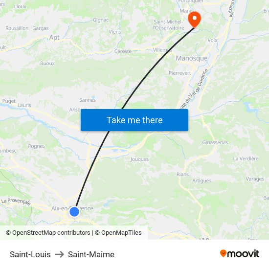 Saint-Louis to Saint-Maime map