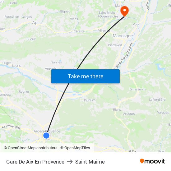 Gare De Aix-En-Provence to Saint-Maime map