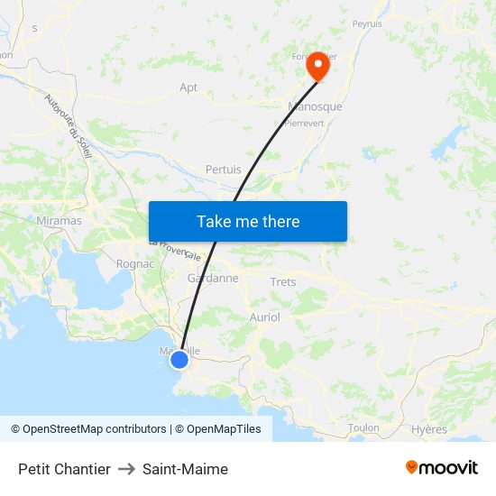 Petit Chantier to Saint-Maime map
