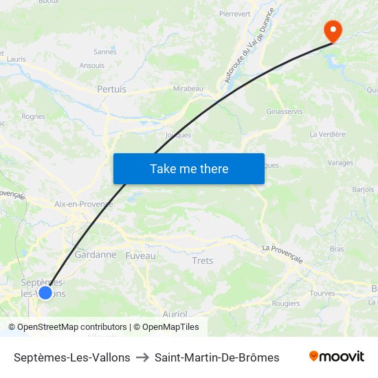 Septèmes-Les-Vallons to Saint-Martin-De-Brômes map