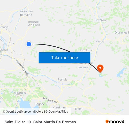 Saint-Didier to Saint-Martin-De-Brômes map
