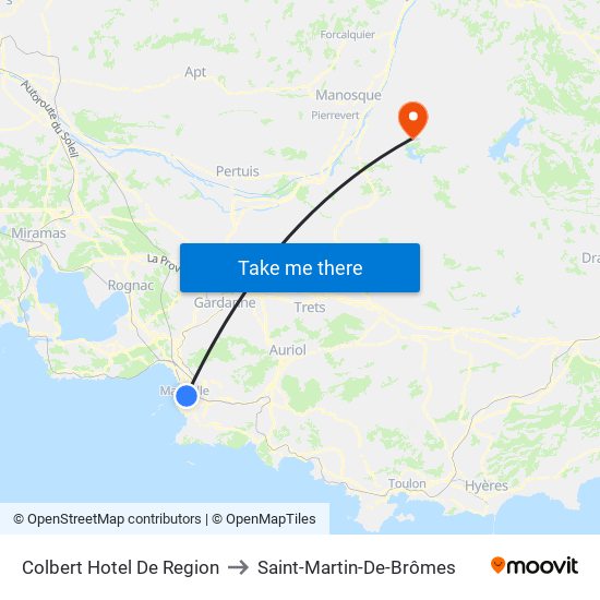 Colbert Hotel De Region to Saint-Martin-De-Brômes map