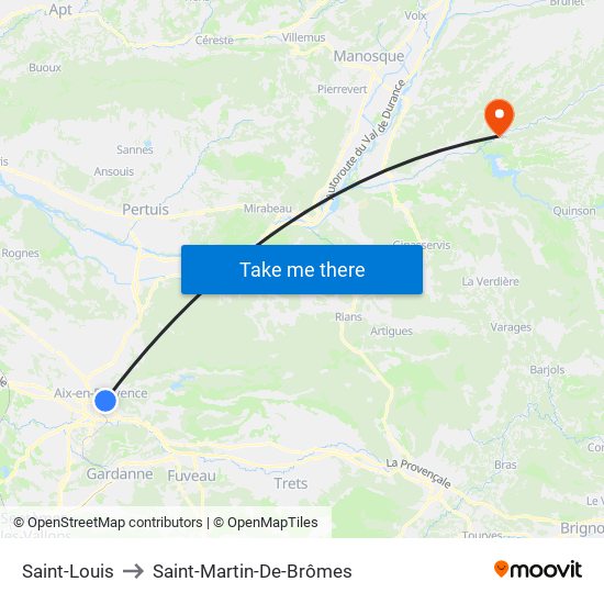 Saint-Louis to Saint-Martin-De-Brômes map